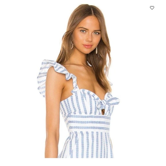 BCBGeneration Striped Cropped Ruffle Sleeve Jumpsuit Size 0!! - Picture 10 of 14